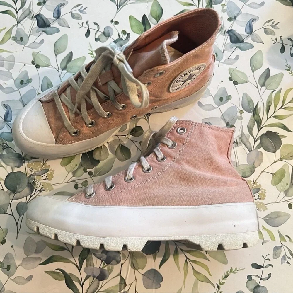 Converse Chuck Taylor All Star Pink Lugged Platform High Sneakers 7.5